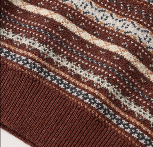Fair Isle Cardigan, Mulberry Stripe