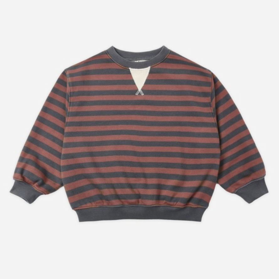 Oversized Crew, Mulberry Stripe