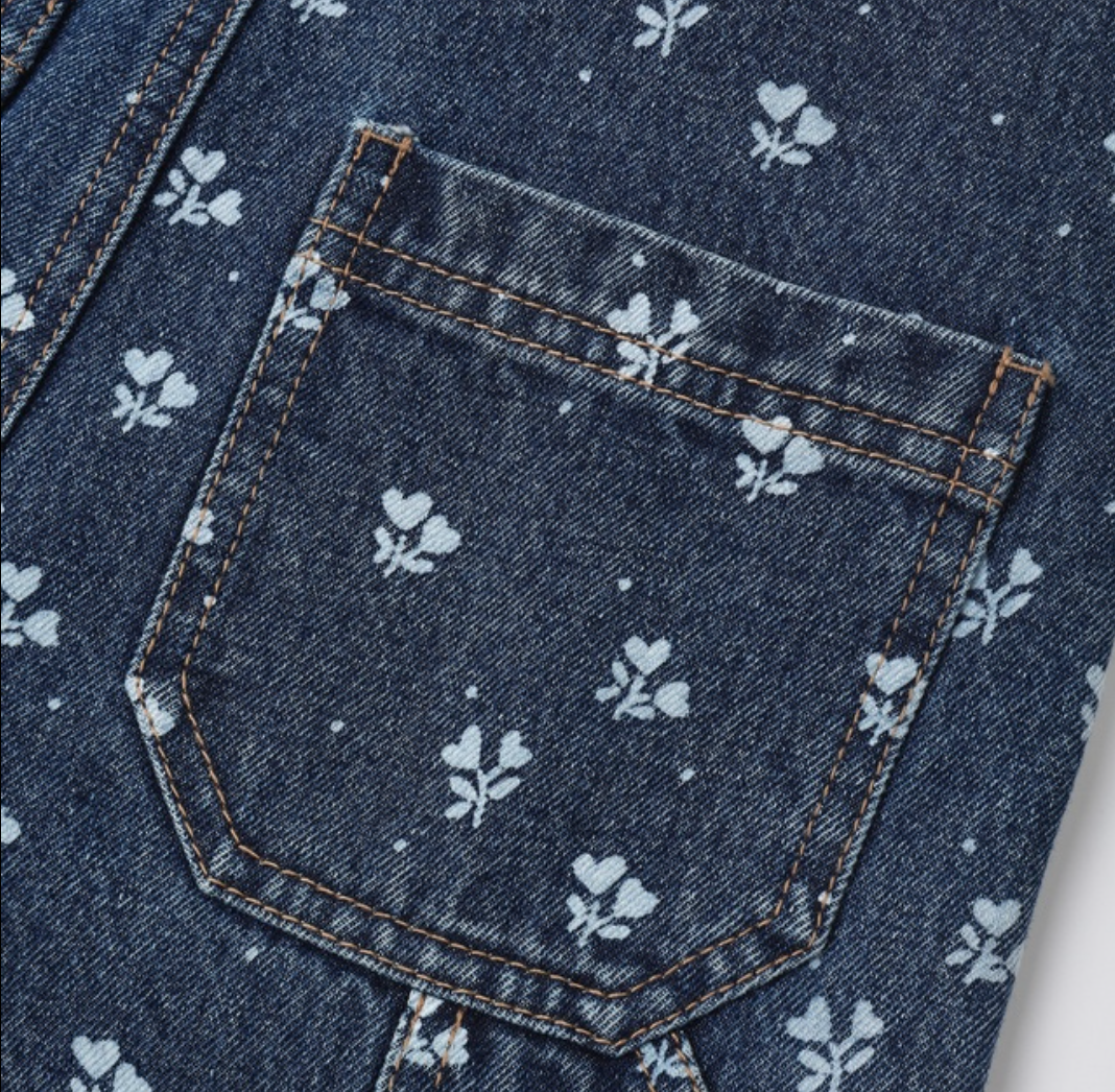 Vintage Overall, Heart Ditsy