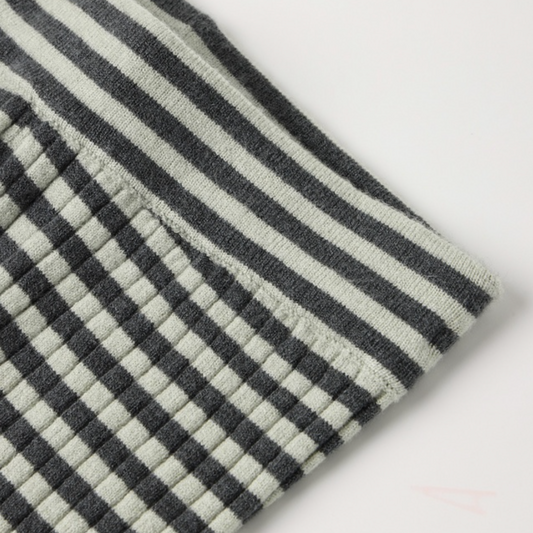 Flare Rib Knit Pant, Midnight Stripe