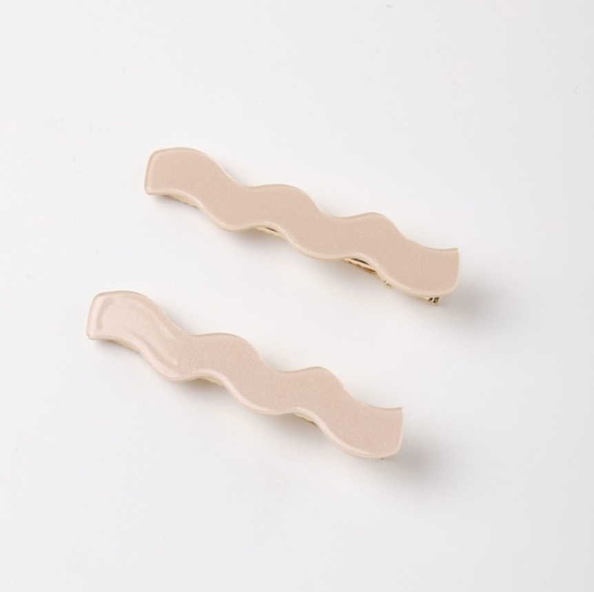 Wavy Clip Set, Petal/Mulberry
