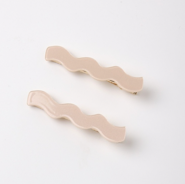 Wavy Clip Set, Petal/Mulberry