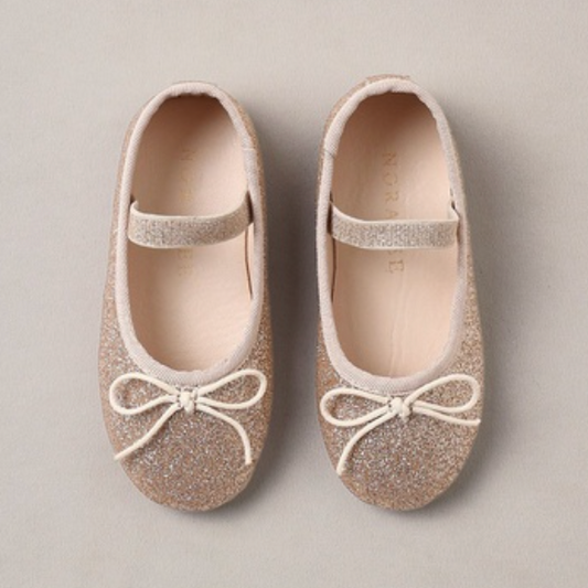 Ballet Flats, Rose Gold Shimmer