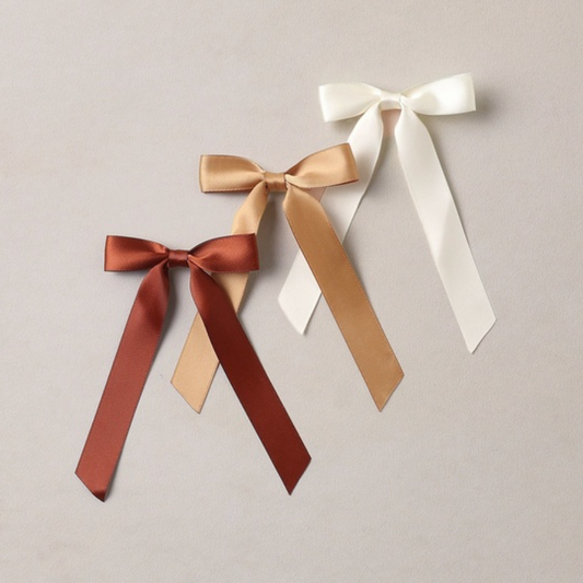 Ribbon Bows Set, Spice/Ivory/Gold