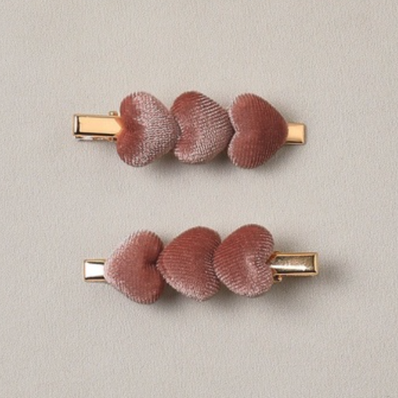 Velvet Heart Clips, Spice