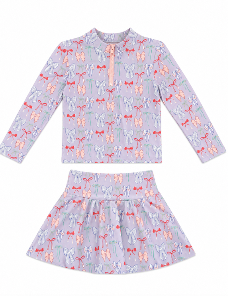 Long Sleeve Sarah Set, Lavender Bow