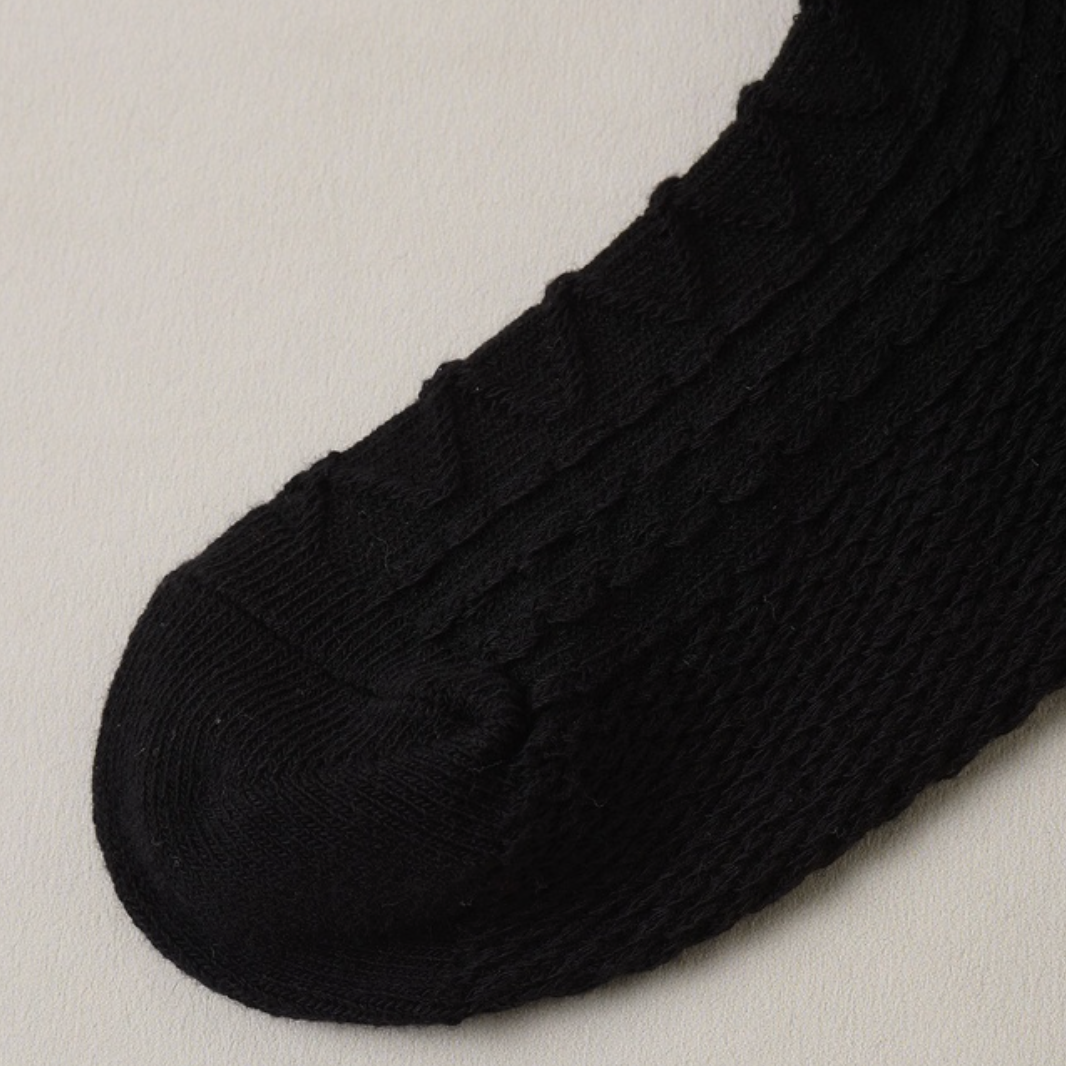 Ruffle Socks, Black/Blush