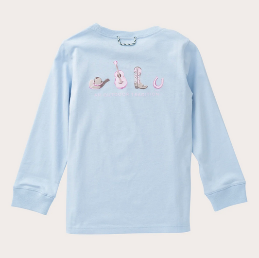 LS Cotton Tee, Cashmere Blue Cowgirl