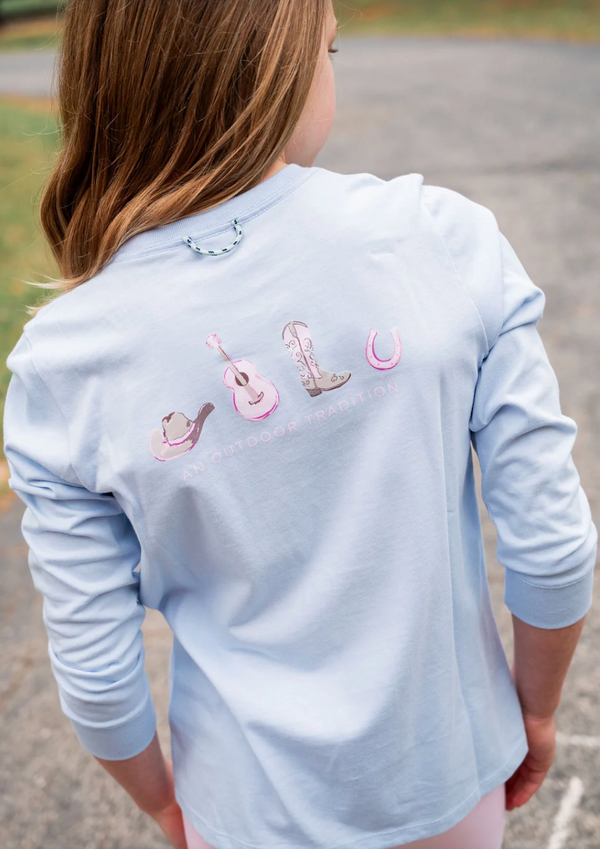 LS Cotton Tee, Cashmere Blue Cowgirl
