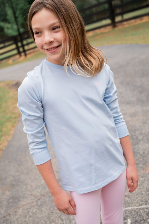 LS Cotton Tee, Cashmere Blue Cowgirl