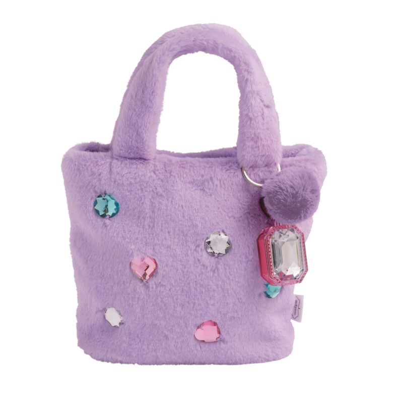 Glitzy Faux Fur Purse, Purple