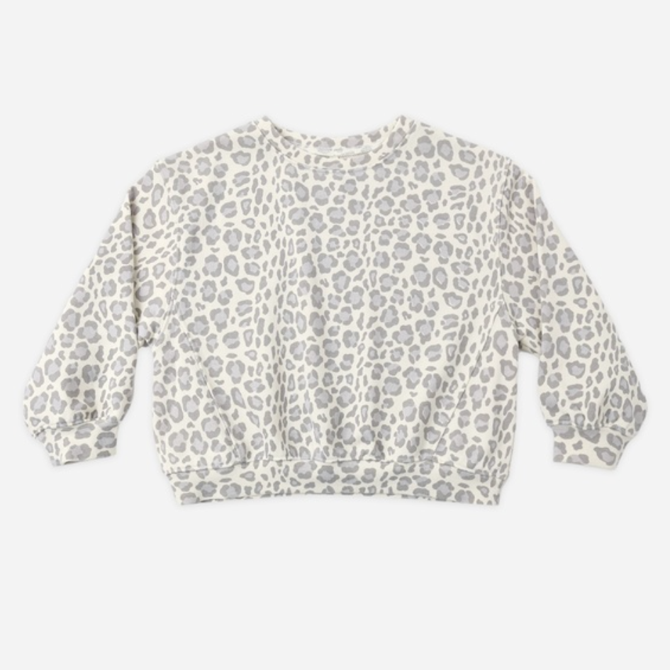 Oversized Sweatshirt, Blue Leopard