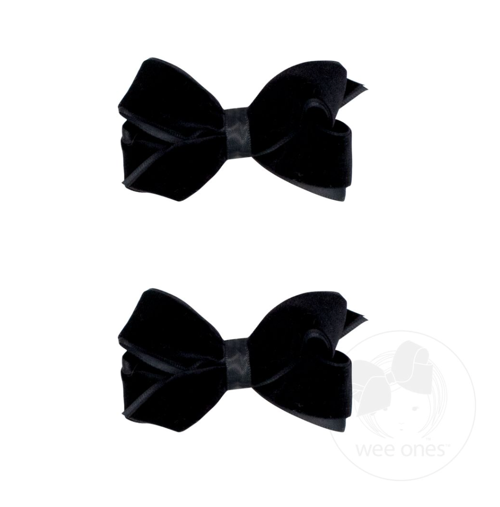 Mini Velvet Bow Pair, Black - Magpies Paducah