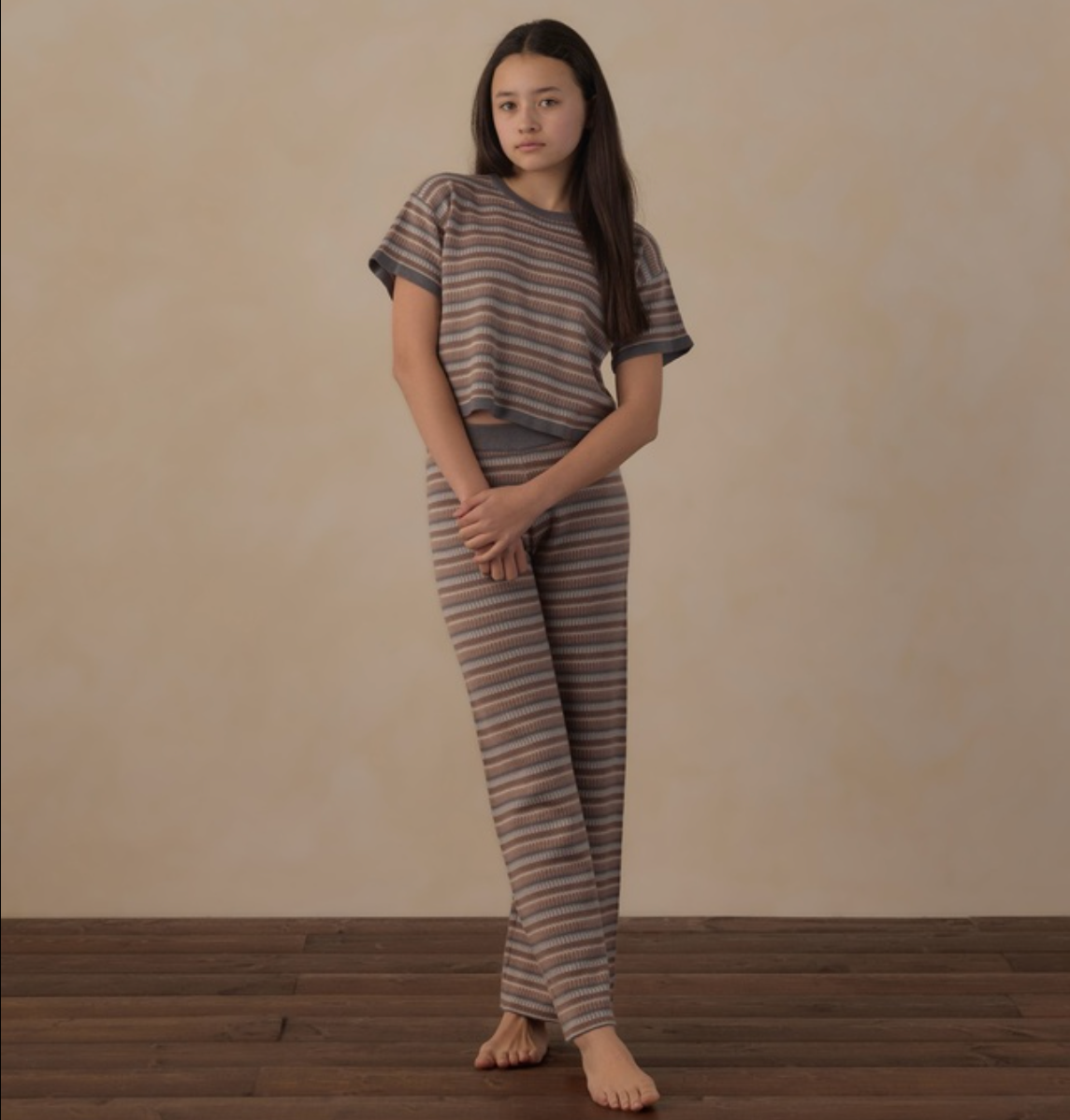 Teen Knit Wide Leg Pant, Multi Stripe