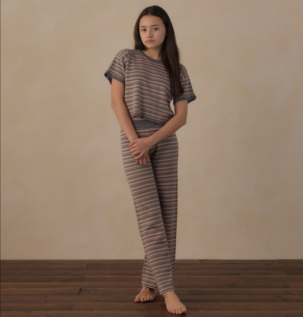 Teen Knit Wide Leg Pant, Multi Stripe