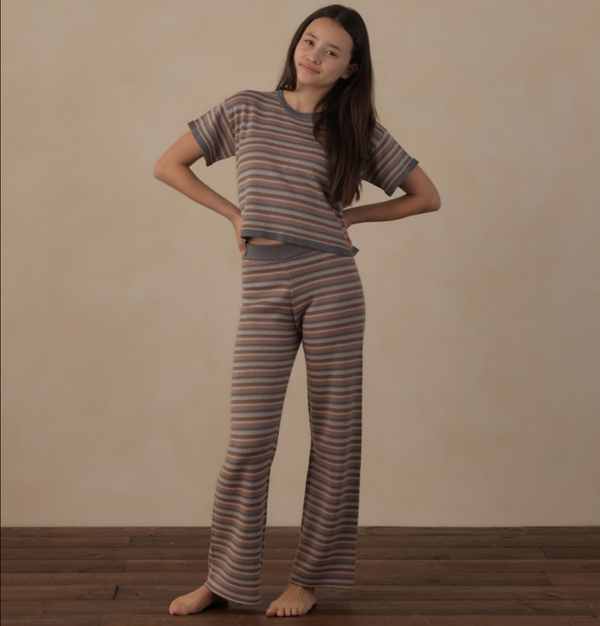 Teen Knit Wide Leg Pant, Multi Stripe