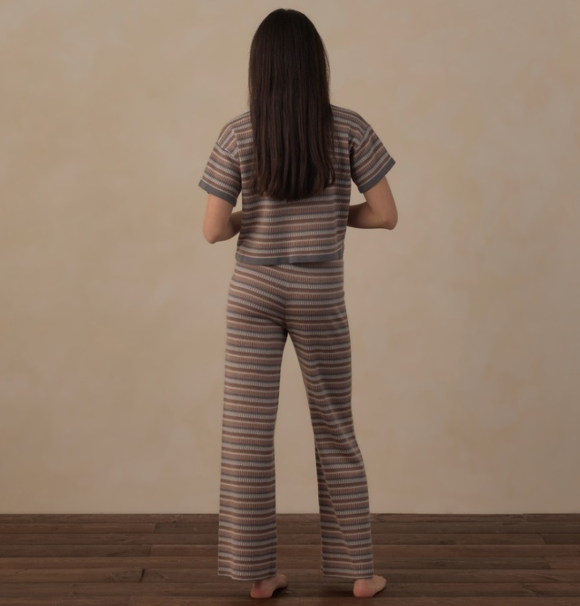 Teen Knit Wide Leg Pant, Multi Stripe