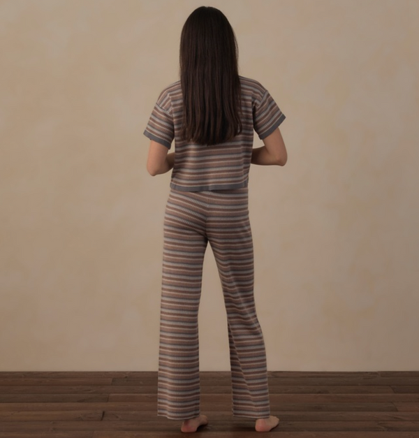 Teen Knit Wide Leg Pant, Multi Stripe