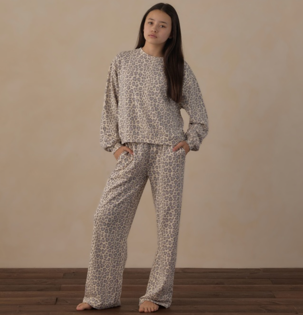 Teen Sweatpant, Blue Leopard
