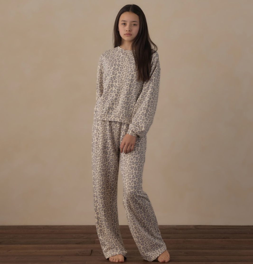 Teen Sweatpant, Blue Leopard