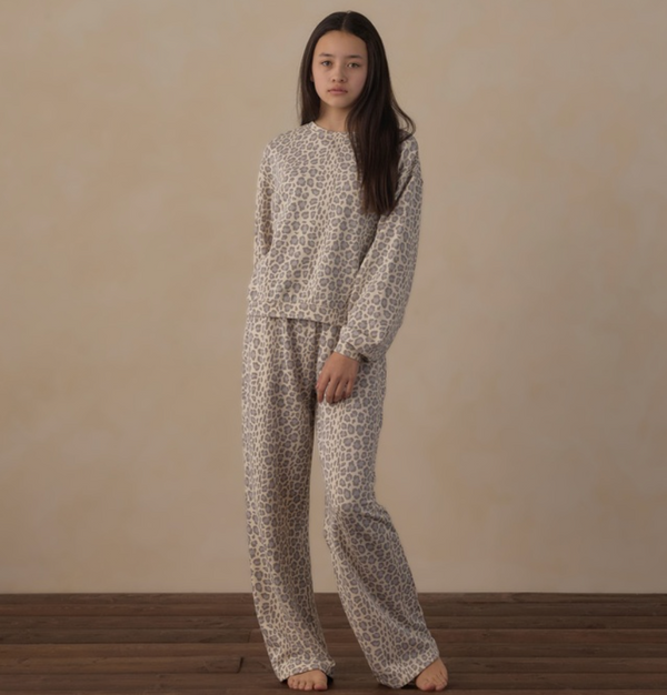 Teen Sweatpant, Blue Leopard
