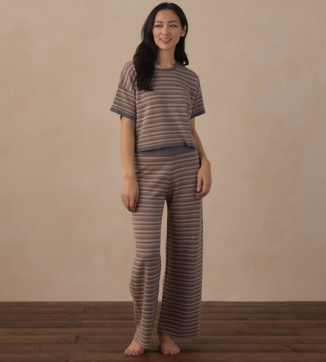 Women's Boxy Crop Tee, Multi Stripe