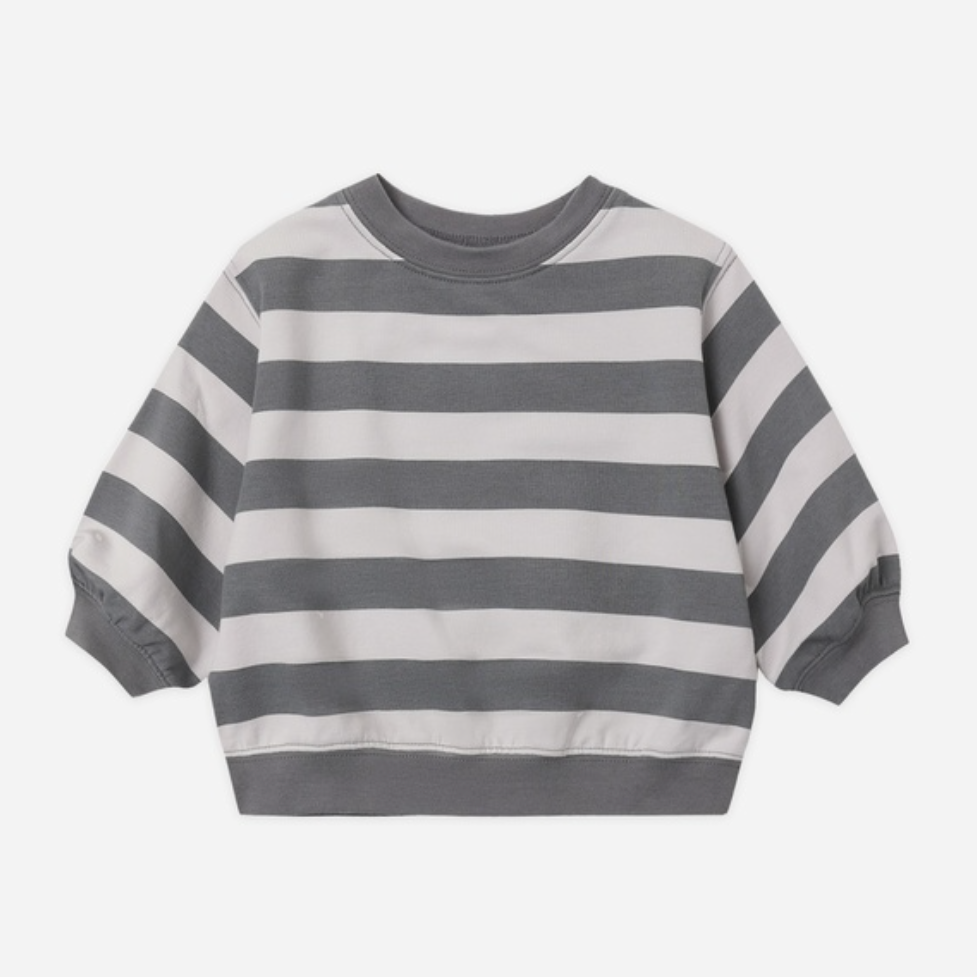 Oversized Crew Sweatshirt, Midnight Stripe