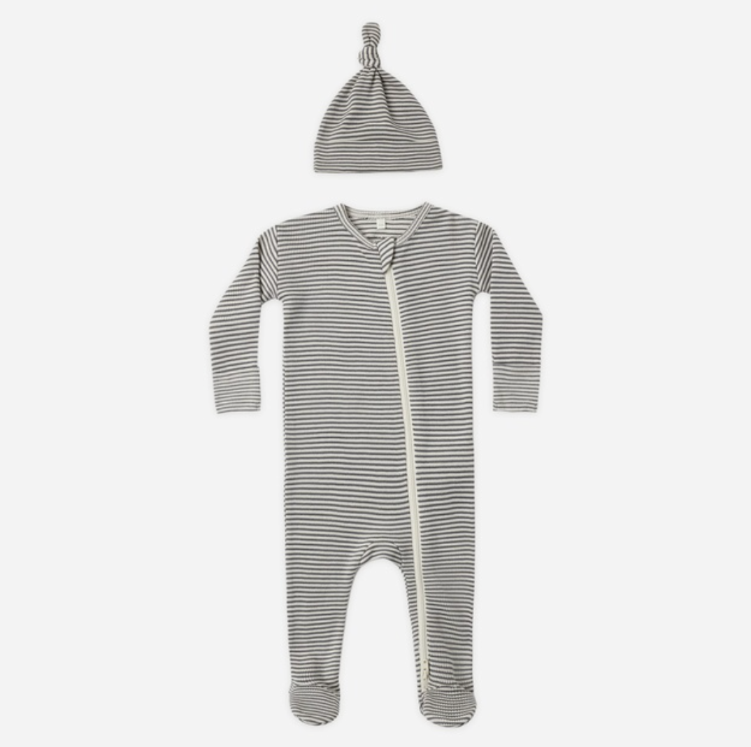 Waffle Sleep Set, Midnight Microstripe