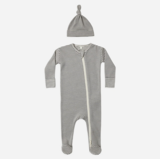 Waffle Sleep Set, Midnight Microstripe
