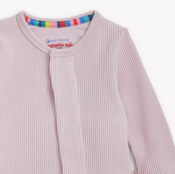Waffle Modal Footie, Lilac Snow