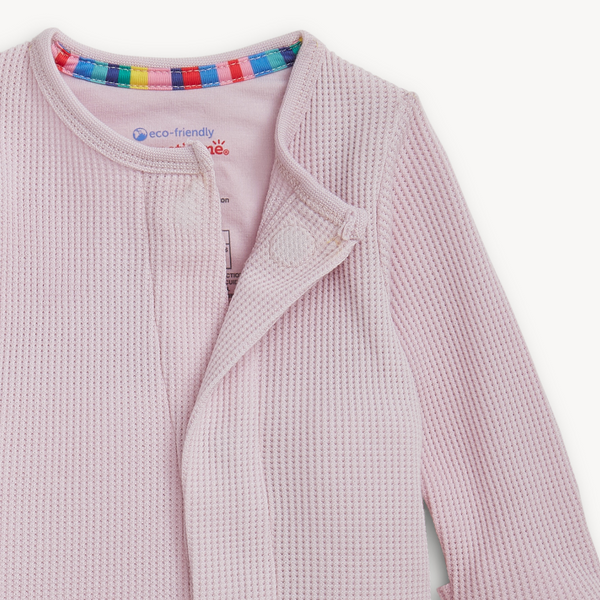 Waffle Modal Footie, Lilac Snow