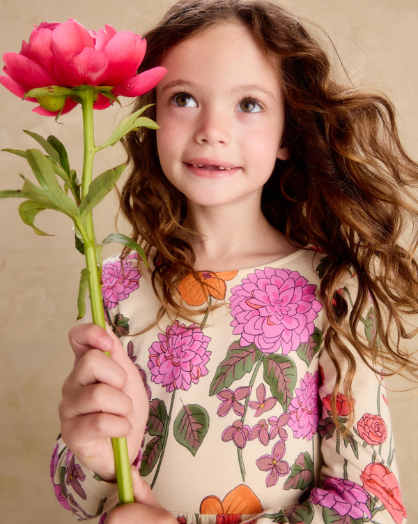Printed Ballet Dress, English Dahlia