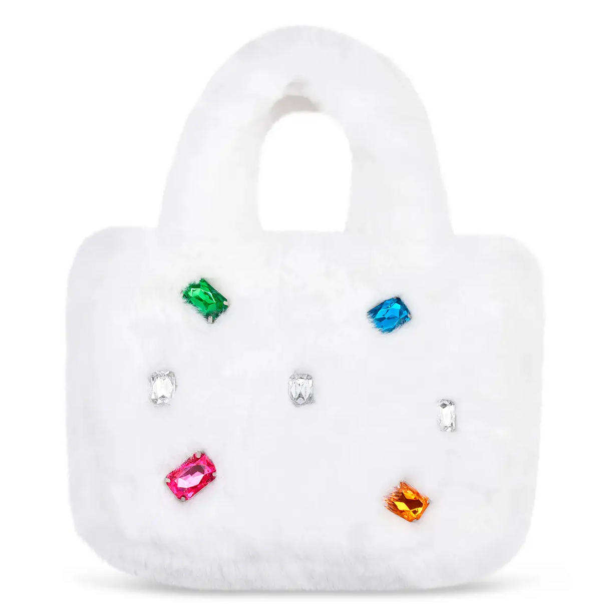 Plush Gem Tote Bag, White