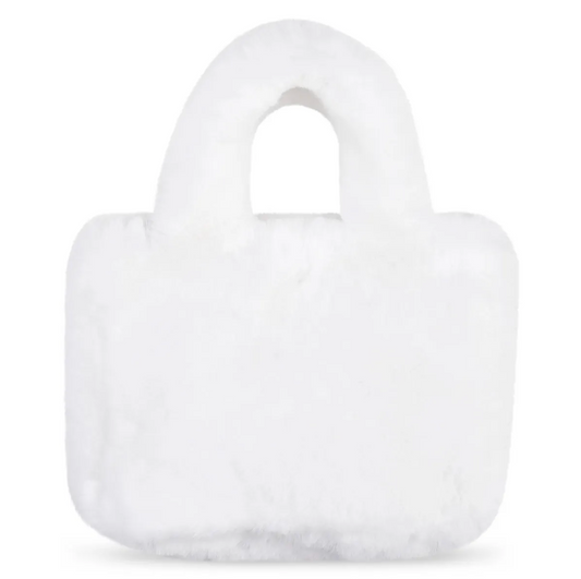Plush Gem Tote Bag, White