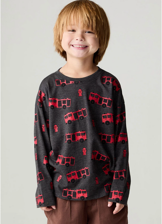 Fire Truck Long Sleeve Tee