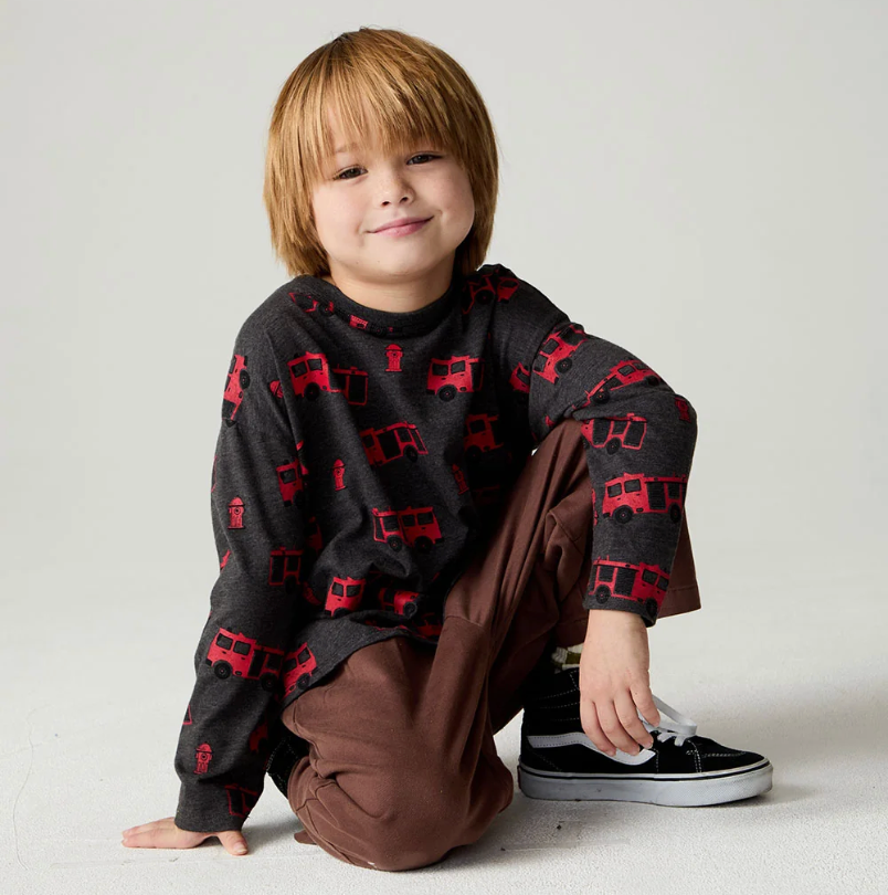 Fire Truck Long Sleeve Tee