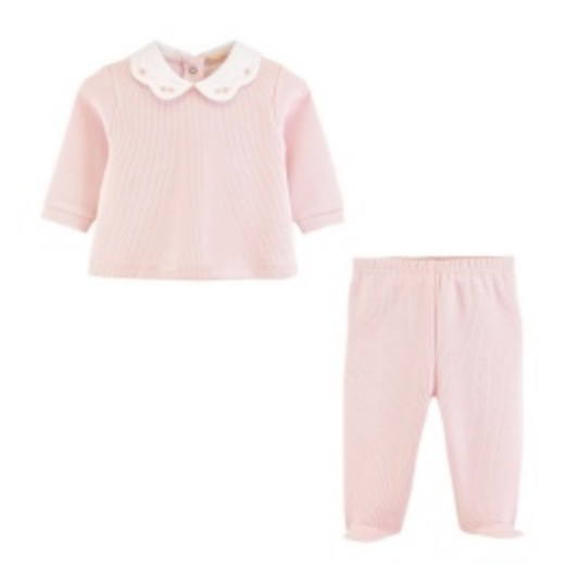 Jacquard Top + Pant Set, Pretty Bows & Roses