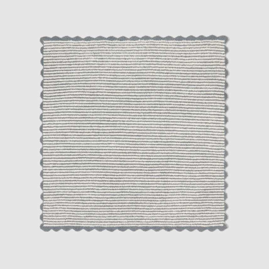 CozyChic Stripe Scallop Receiving Blanket, Blue Cove