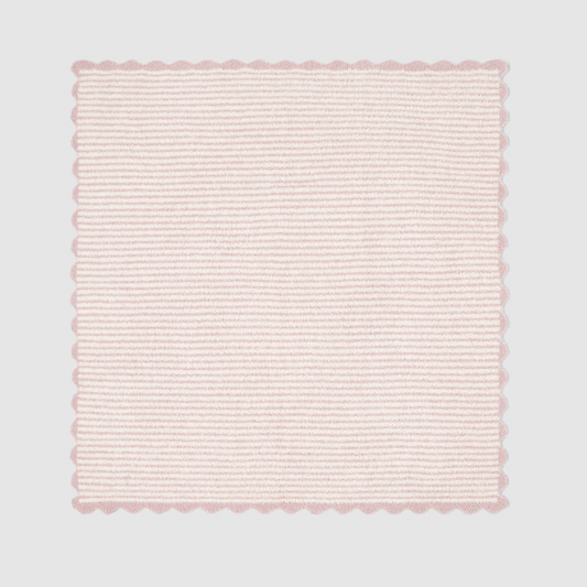 CozyChic Stripe Scallop Receiving Blanket, Faded Rose