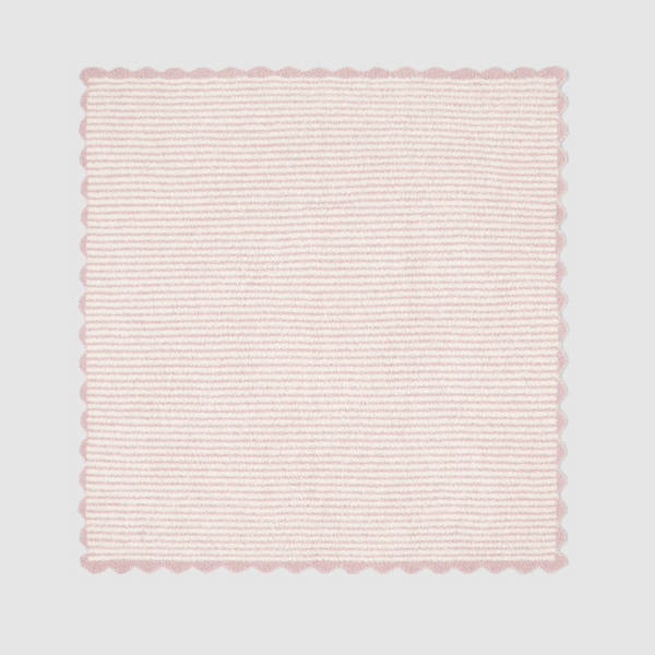 CozyChic Stripe Scallop Receiving Blanket, Faded Rose