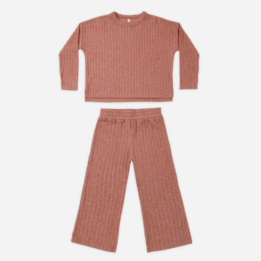 Cozy Rib Knit Set, Ruby