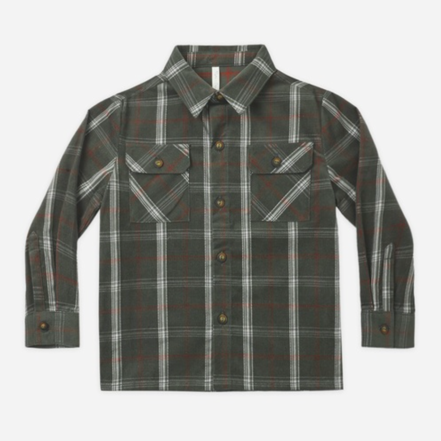 Pocketed Flannel Shirt, Holiday Plaid