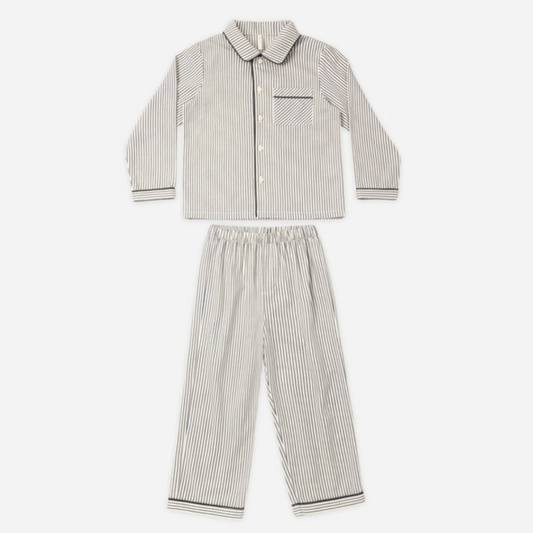 Long Sleeve Pajamas, Evergreen Stripe