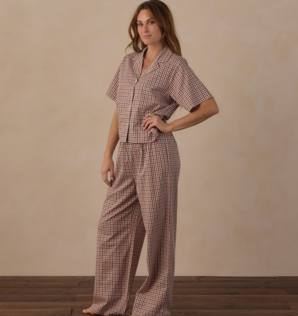 Women's Woven Pajama Set, Holiday Gingham