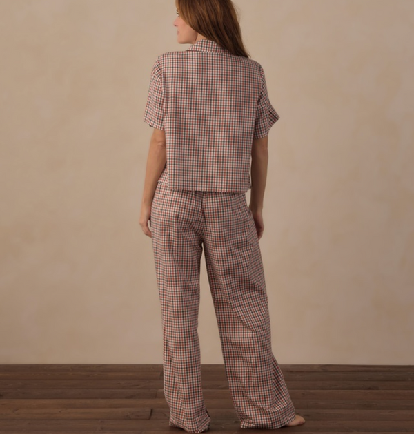 Women's Woven Pajama Set, Holiday Gingham