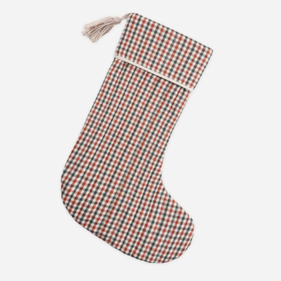 Christmas Stocking, Holiday Gingham