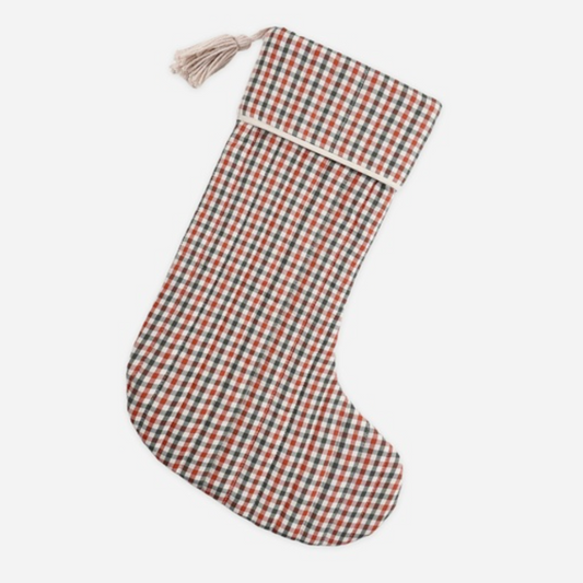 Christmas Stocking, Holiday Gingham