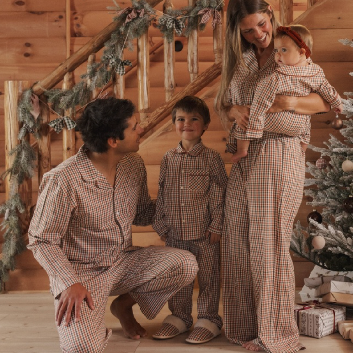 Mens Pajama Set, Holiday Gingham