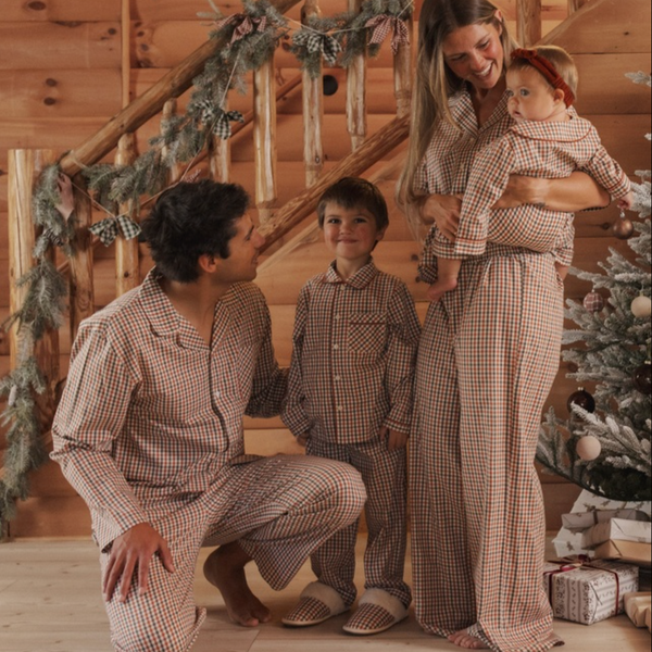 Mens Pajama Set, Holiday Gingham
