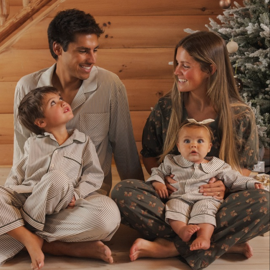 Mens Pajama Set, Evergreen Stripe